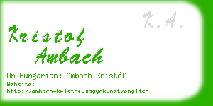 kristof ambach business card